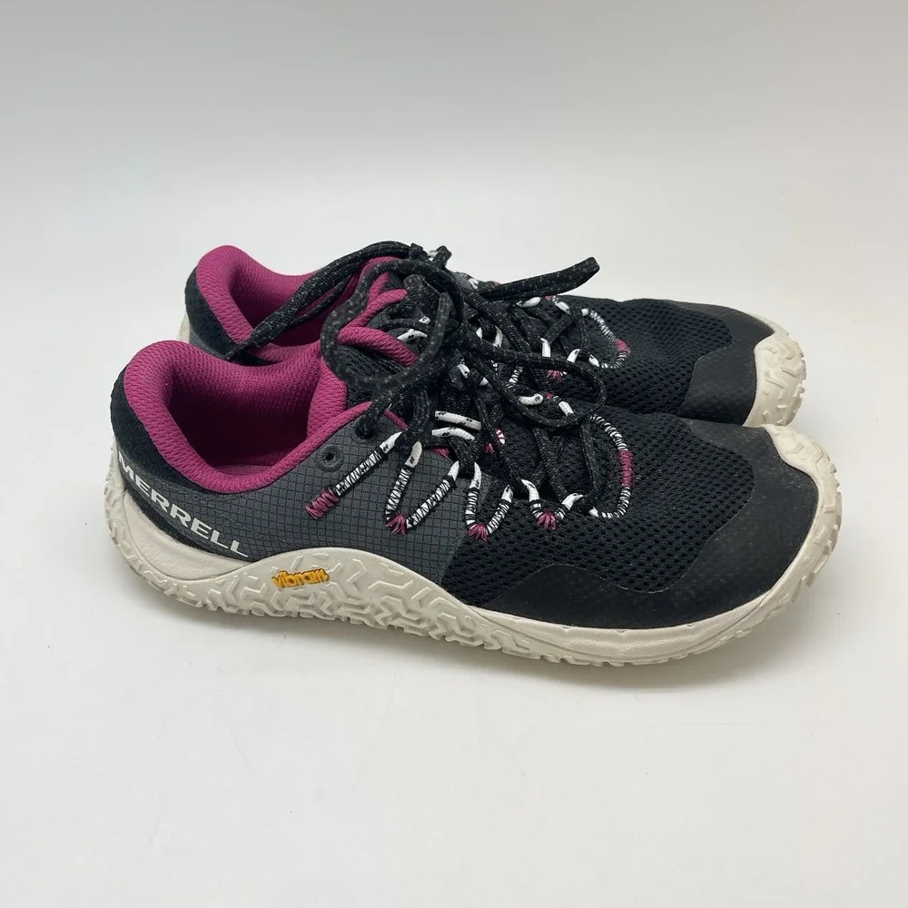 Merrell Sneakers Womens 7 Vapor‎ Glove 7 J067706 Black Hiking Barefoot Shoes